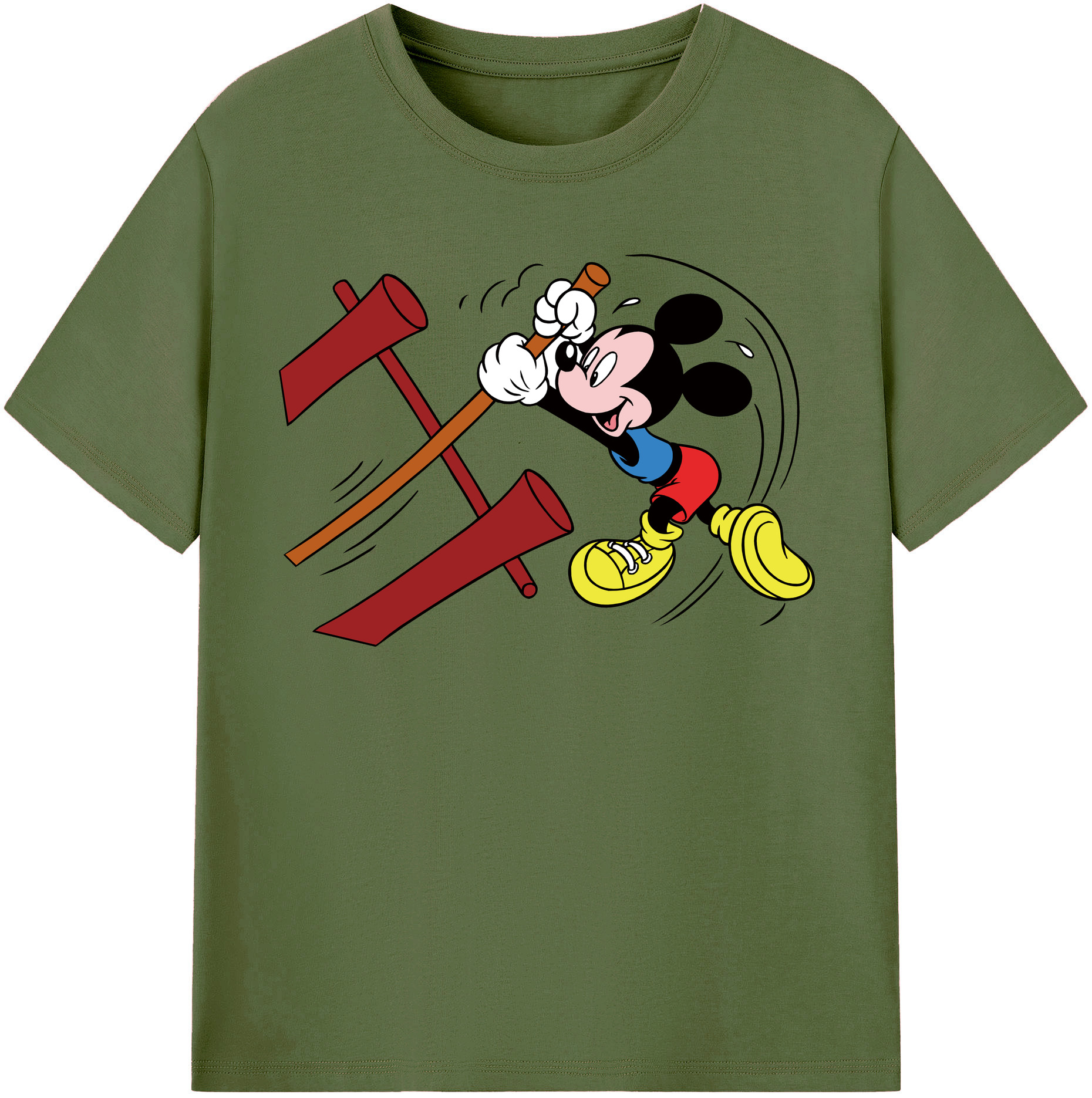 （画像用） ミッキーマウス Mickey Mouse 綿100％半袖Tシャツ（フロントプリント）
